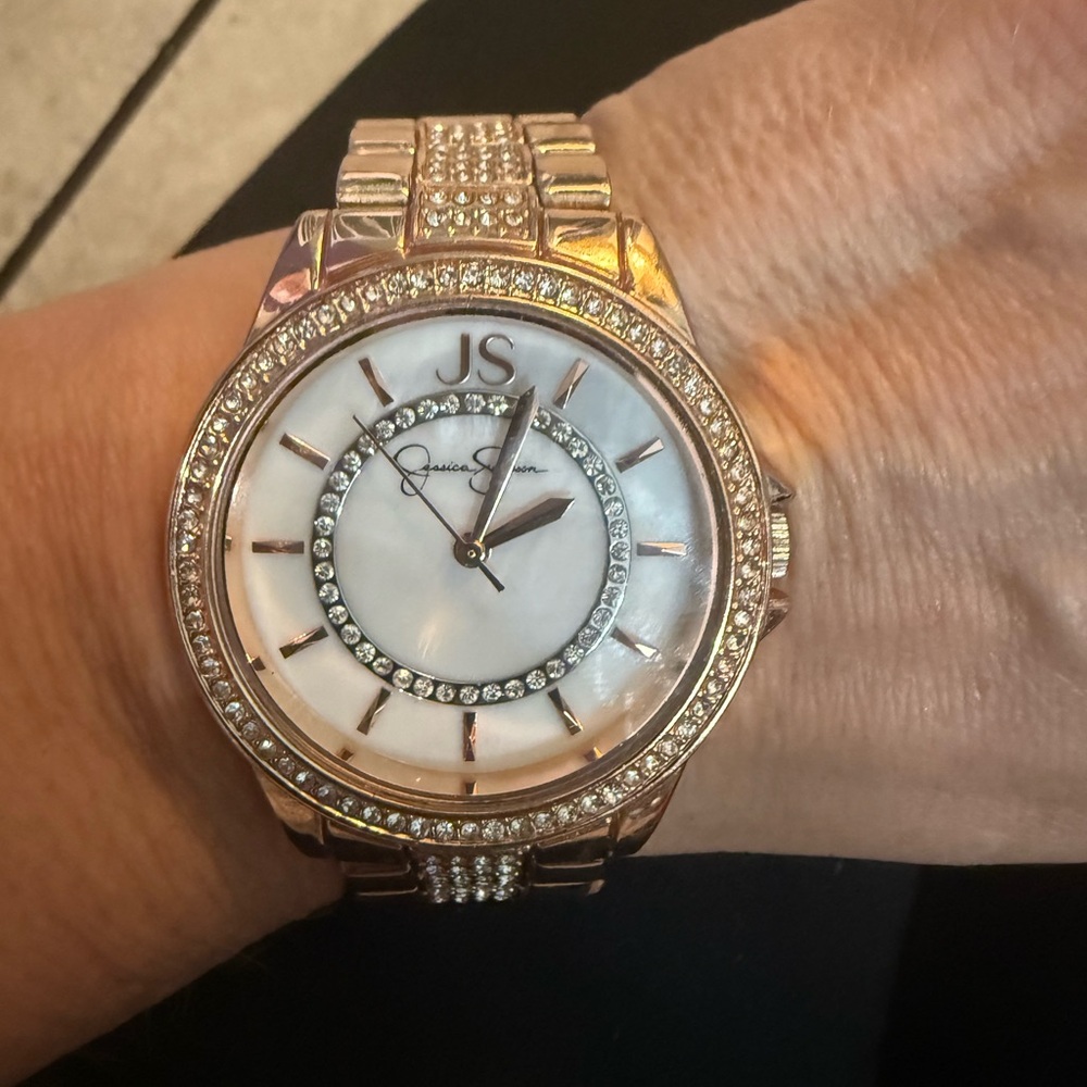 Jessica Simpson Gold Crystal Embellished Watches